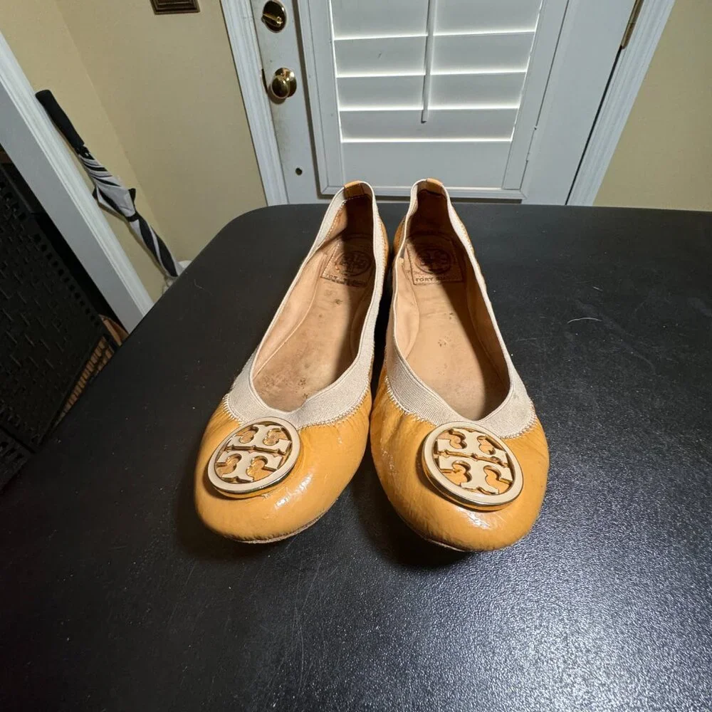 Tory Burch caroline patent leather ballerina flats shoes